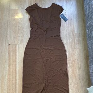 Elegant Brown Women's Dress